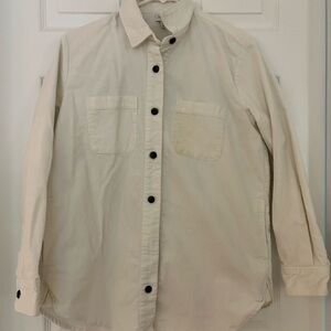 J. Crew corduroy  Off-White Button-Up Shirt Jacket